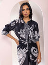 Chalk Printed Printed Wraped Skirt Set (Set Of 2)