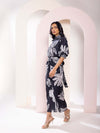 Chalk Printed Printed Wraped Skirt Set (Set Of 2)