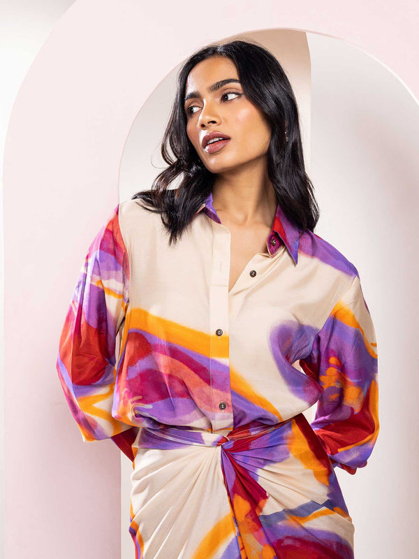 Lavender Printed Shirt