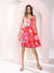 Monstera Printed Loose Fit Mini Dress