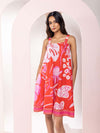 Monstera Printed Loose Fit Mini Dress