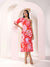 Monstera Printed One Shoulder Midi Dress