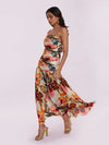 Rose Printed Pleated Dress