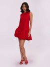 Red Balloon Hem Mini Dress for Women