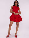 Red Poplin Balloon Mini Dress by Poppi