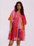 Poppi Splash Printed Tiered Dress with V-neck