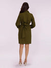 Olive Green Wrap Shirt Dress