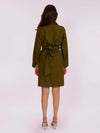 Olive Green Wrap Shirt Dress