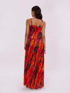 Sepia Printed Ruffled Maxi Dress