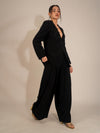 Sophisticated Black Blazer and Trouser Set