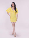 Yellow Poplin Mini Dress