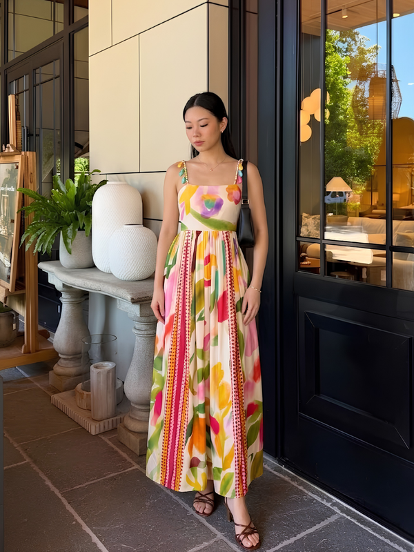 Spring Printed Maxi Dress