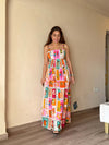 Stamp Printed Maxi Dress