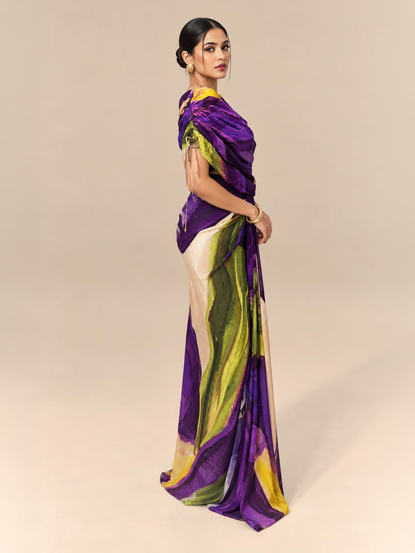 Wisteria Printed Drape Skirt Set