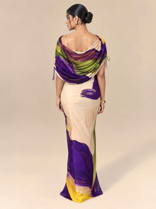 Wisteria Printed Drape Skirt Set