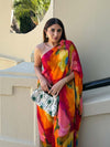 Cerise Printed Kaftan Dress