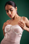 EMBELLISHED CORSET-DETAILED MINI DRESS
