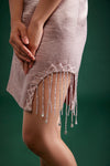 EMBELLISHED CORSET-DETAILED MINI DRESS