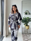 Chalk Printed Printed Wraped Skirt Set (Set Of 2)