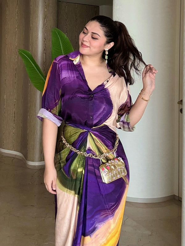 Wisteria Printed Wraped Skirt Set (Set of 2)