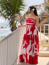Rosso Printed Pleated Maxi Dress