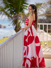 Rosso Printed Pleated Maxi Dress