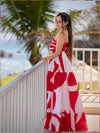 Rosso Printed Pleated Maxi Dress
