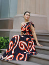 Swirl Printed One Shoulder Dress
