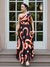 Swirl Printed One Shoulder Dress