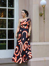 Swirl Printed One Shoulder Dress
