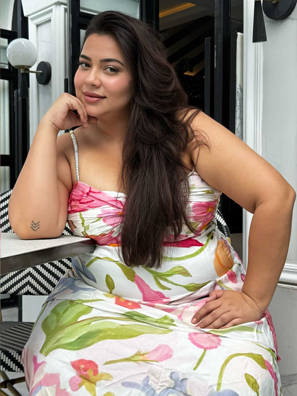 Breeze Printed Ruffled Maxi Dress