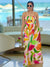 Spring Printed Pleated Maxi Dress