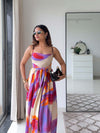 Lavender Printed Maxi Dress