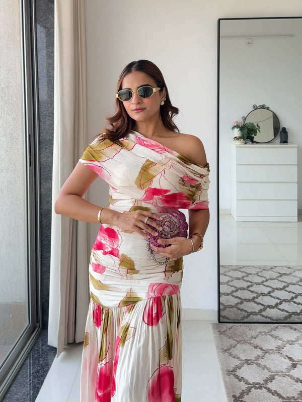 Rose Printed Maxi Dress
