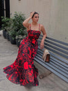 Daze Printed Strappy Maxi Dress