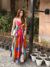 Rainbow Printed Maxi Dress