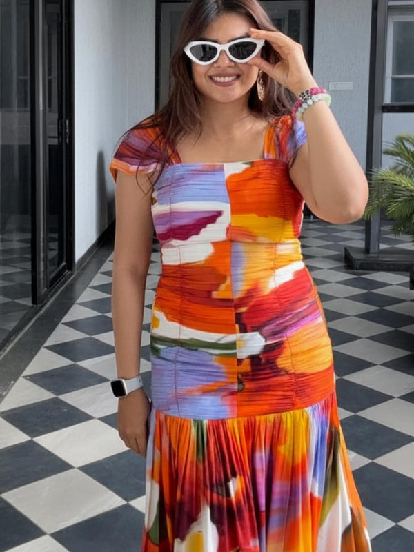 Tropica Printed Pleated Dress