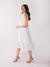 Women's Fashion - White Solid Knee Length Dress