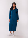 Poppi Blue Shirt Midi Dress