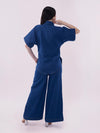 Blue Denim Co-ord Set with flary pants