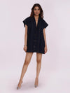 Navy Denim Mini Shirt Dress