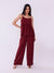 Women's Fashion - Red Abstract Midi Dress