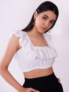 Chic Ruffle Crop Shirt