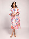 Front view of Anaar Printed Midi Dress