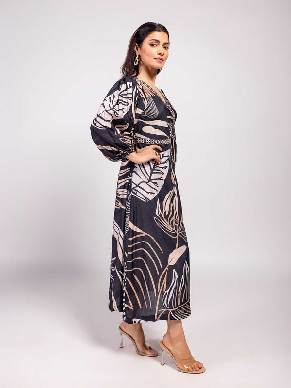 Noir Printed Maxi Dress
