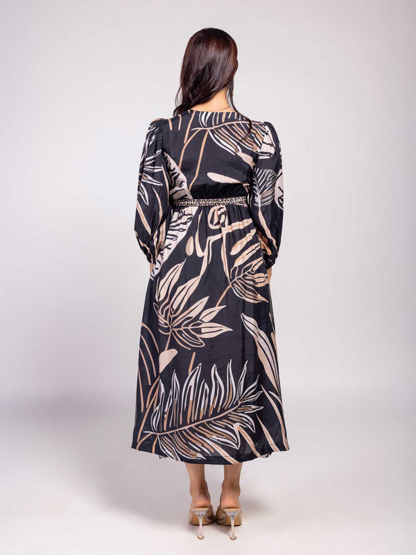 Noir Printed Maxi Dress