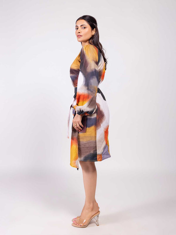 Terra Printed Wrap Dress