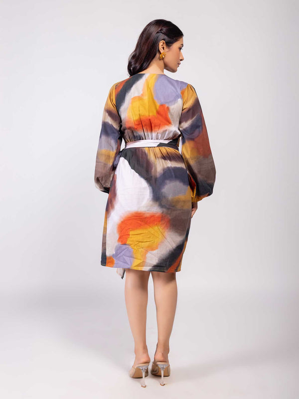 Terra Printed Wrap Dress