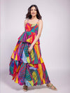 3 Ruffled Layers Maxi Dress