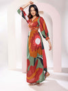Autumn Printed Cut-out Maxi Dress